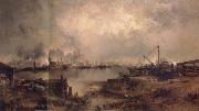 Thomas Moran Lower Manhattan From Communipaw oil painting on canvas